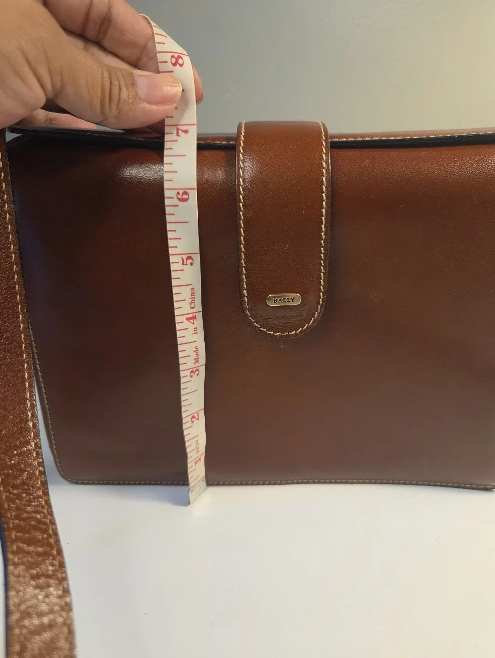 Bally Brown Leather Shoulder Bag Cross Body Front Flap Purse Gorgeous